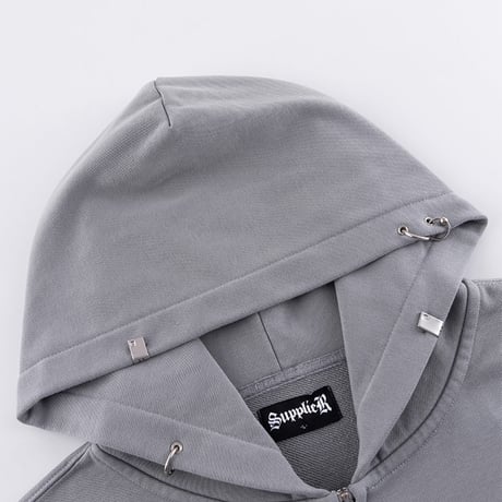 SUPPLIER Fire Skeleton Rhinestone Zip Hoodie (GRAY)｜サプライヤー ファイヤー スケルトン ラインストーン ジップフーディー（グレー）