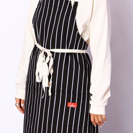 Cookman Long Apron Stripe (Black)｜クックマン ロングエプロン ストライプ（ブラック）