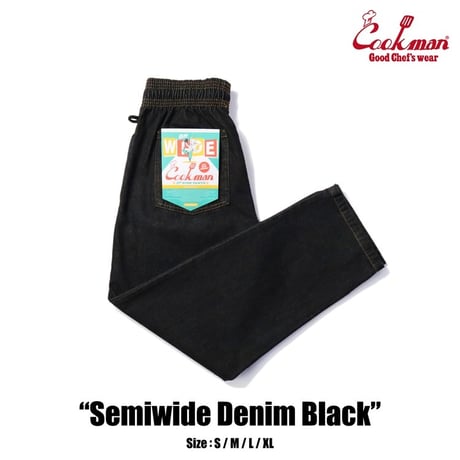 Cookman Chef Pants Semiwide Denim (Black)｜クックマン セミワイド デニム シェフパンツ（ブラック）