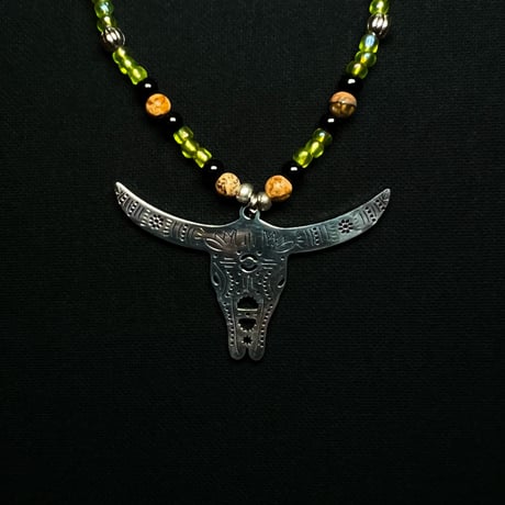 JOHN SOFIA Cow Head beads necklace (brown/yellow)｜ジョンソフィア カウヘッド ビーズネックレス（ブラウン／イエロー）