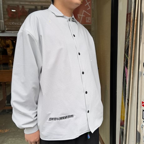 JOHN SOFIA Daisy Squares LS Shirt (White)｜ジョンソフィア デイジースクエアーズ ロングスリーブシャツ（ホワイト）