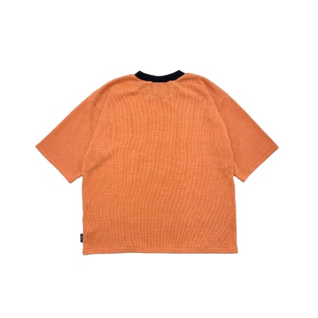 JOHN SOFIA RINGER THERMAL SS KNIT (ORANGE BORDER)｜ジョンソフィア リンガー サーマル ショートスリーブ ニット（オレンジ ボーダー）