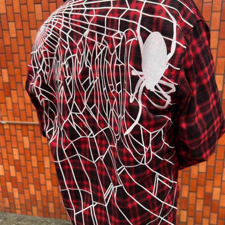 REVENGE EMBSPIDER FLANNEL (RED)｜リベンジ EMBスパイダー フランネル（レッド）