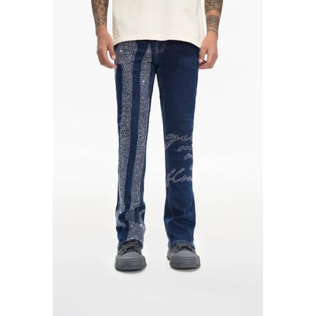 VALABASAS SCRIPTED DENIM BLUE STACKED (BLUE)｜ヴァラバサス スクリプト デニム ブルー スタックド（ブルー）