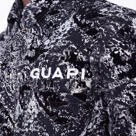 GUAPI Obsidian Black Laser Velvet Shirt (Obsidian Black) | グアピ オブシディアン ブラック レーザー ベルベット シャツ（ブラック）