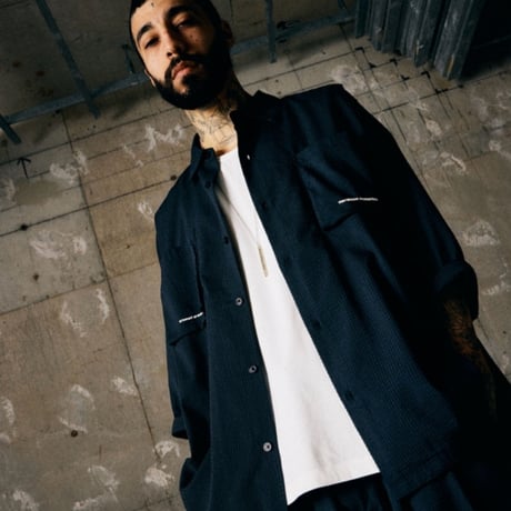 TIGHTBOOTH SEERSUCKER ROLL UP SHIRT (Gray)｜タイトブース シアサッカー ロールアップ シャツ（グレー）
