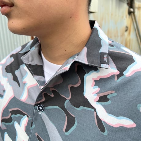 JOHN SOFIA RIPSTOP 3D CITY CAMO SHIRT (GRAY)｜ジョンソフィア リップストップ 3D シティカモ シャツ（グレー）