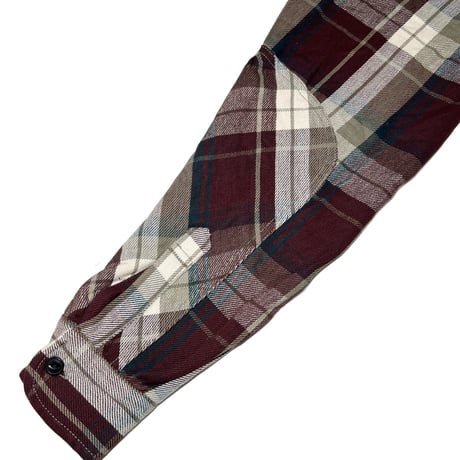 ATTACK ORIGINAL Arch Logo Heavy Flannel Shirt (Brown)｜アタックオリジナル アーチロゴ ヘビーフランネルシャツ（ブラウン）