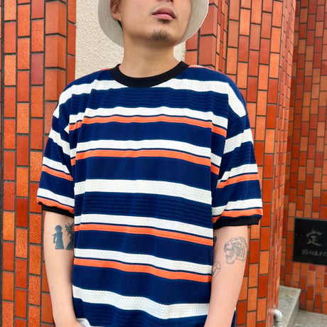 JOHN SOFIA 2000's Shortsleeve Boarderknit (Navy) | ジョン ソフィア トゥーサウザンズ ショートスリーブ ボーダーニット（ネイビー）