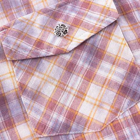 SUPPLIER Rhinestone Cross Check Shirt (PINK)｜サプライヤー ラインストーン クロス チェックシャツ（ピンク）