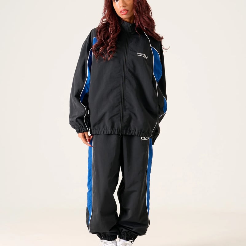 FUBU TRACK JACKET & PANTS “SET-UP” (BLACK)｜フブ ト
