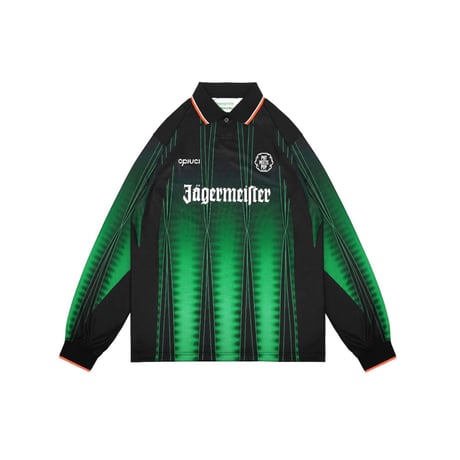 JAGERMEISTER × POT MEETS POP LS GAME JERSEY (BLACK/GREEN)｜イエーガーマイスター × ポットミーツポップ ジャージ（ブラック／グリーン）