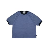 JOHN SOFIA RINGER BORDER SS TEE (DK. PURPLE)｜ジョンソフィア リンガー ボーダー ショートスリーブ ティー（ダークパープル）