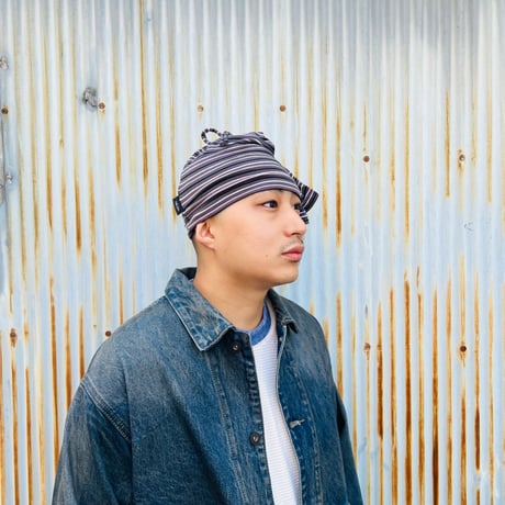 JOHN SOFIA Border Tube Beanie (Gray&BlackWhitePink)｜ジョンソフィア ボーダー チューブ ビーニー（グレー＆ブラック・ホワイト・ピンク）