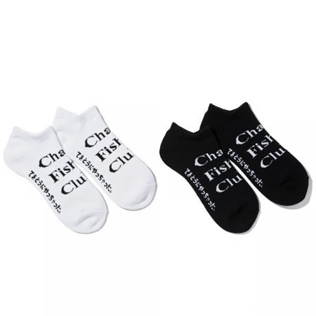 Chaos Fishing Club Logo Short Socks (WHITE & BLACK 1SET) | カオス フィッシング クラブ ロゴ ショート ソックス (ホワイト&ブラック)