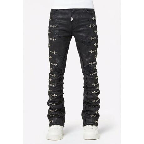 GUAPI Obsidian Black Aviation Clasp Denim (Black)｜グアピ オブシディアン ブラック アビエーション クラスプ デニム（ブラック）