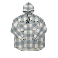 ATTACK ORIGINAL Heavy Flannel Hooded Shirt (Powder Blue)｜アタックオリジナル ヘビーフランネル フーデッドシャツ（パウダーブルー）