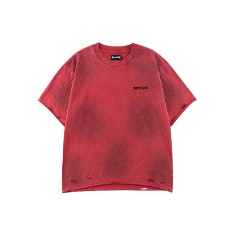 SUPPLIER Distressed Tribal Iron Cross Logo Tee (RED)｜サプライヤー ディストレスト トライバル アイアン クロス ロゴティー（レッド）