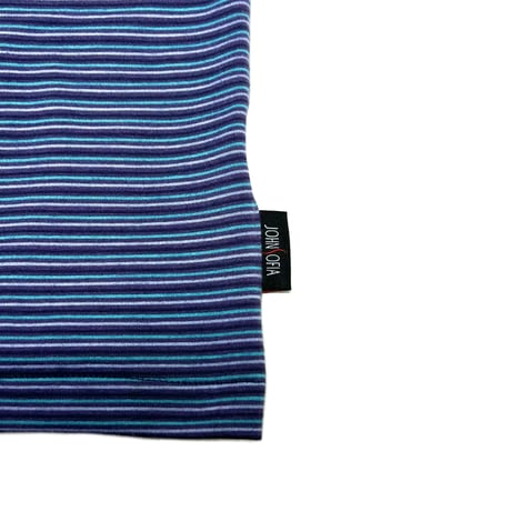 JOHN SOFIA RINGER BORDER LS TEE (DK.PURPLE)｜ジョンソフィア リンガー ボーダー ロングスリーブ ティー（ダークパープル）