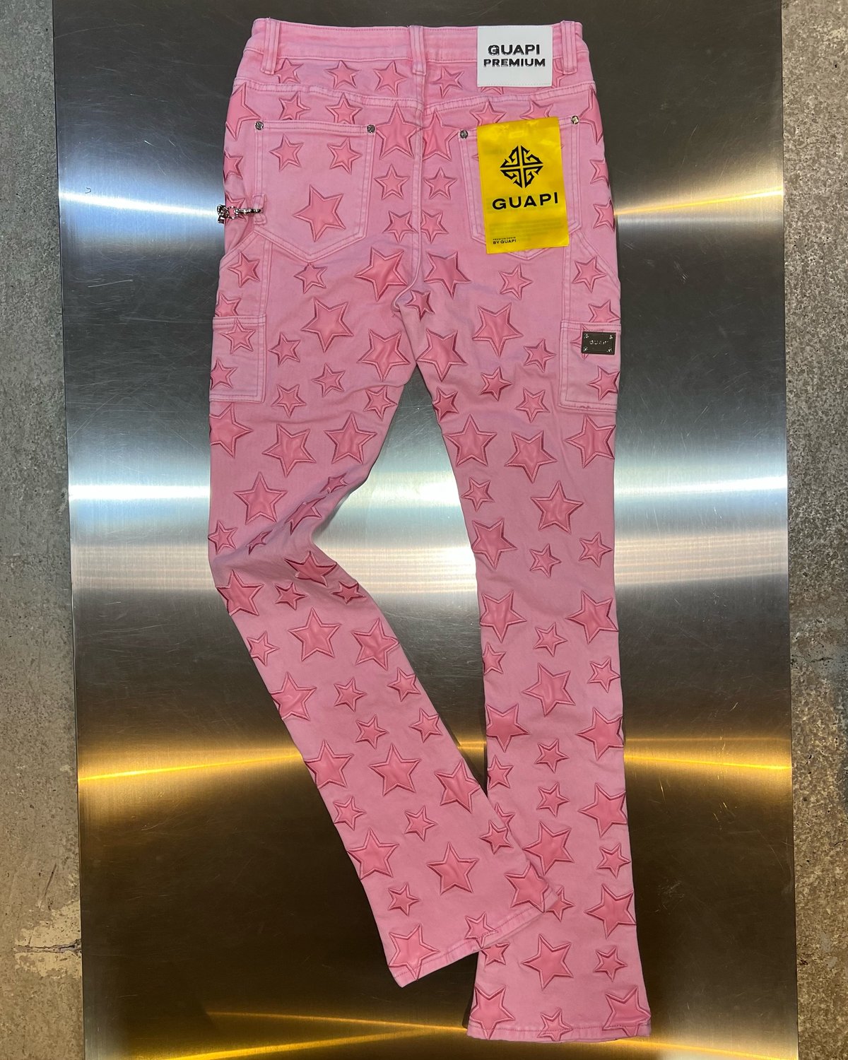 GUAPI ピンク デニムパンツ 28 GUAPI ピンク スリムフィットデニム