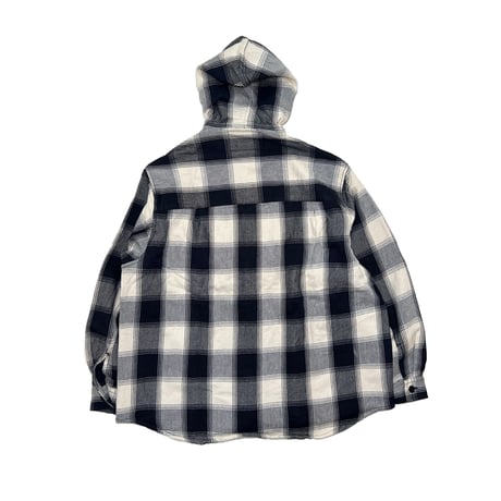 ATTACK ORIGINAL Heavy Flannel Hooded Shirts (Midnight Black)｜アタックオリジナル ヘビーフランネル フーデッドシャツ（ミッドナイトブラック）