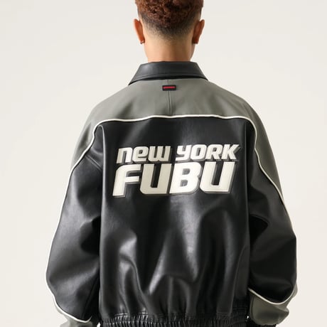 FUBU FAUX LEATHER JACKET (GRAY)｜フブ フォー ファックス レザー ジャケット（グレー）