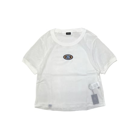 JOHN SOFIA Icon Badge Mesh S/S Tee (White/Blue)｜ジョンソフィア アイコンバッジ メッシュ S/S ティー（ホワイト/ブルー）