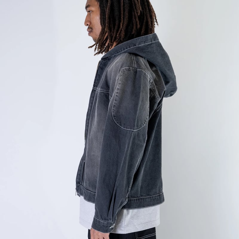 INTERBREED Mash Up Denim Hoodie (Black) | Attac INTERBREED Mash Up Denim Hoodie (Black) | Attac