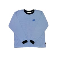 JOHN SOFIA Texture Border Linger Longsleeve Tee (Blue) | ジョン ソフィア テクスチャー ボーダー リンガー ロングスリーブ ティー (ブルー)