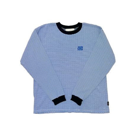 JOHN SOFIA Texture Border Linger Longsleeve Tee (Blue) | ジョン ソフィア テクスチャー ボーダー リンガー ロングスリーブ ティー (ブルー)
