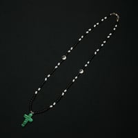 JOHN SOFIA Stone Cross Beads Necklace (Green)｜ジョンソフィア ストーンクロスビーズネックレス（グリーン）