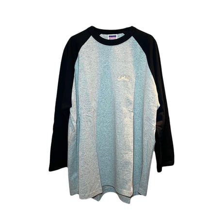 JOHN SOFIA Initial Baseball Tee (Blk/Wht, Blk/Gry)｜ジョンソフィア イニシャル ベースボールTシャツ（ブラック/ホワイト・ブラック/グレー）