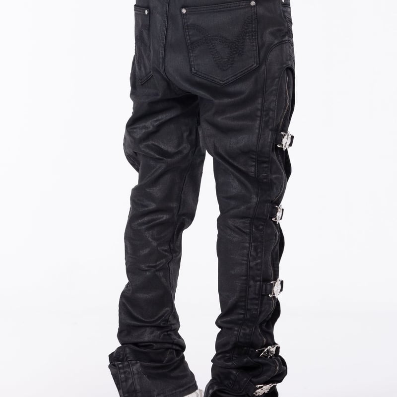 GUAPI All Black Cross Buckle Denim (ALL Black)