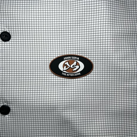 JOHN SOFIA Logo Squares LS Shirt (White)｜ジョンソフィア ロゴスクエアーズ ロングスリーブシャツ（ホワイト）