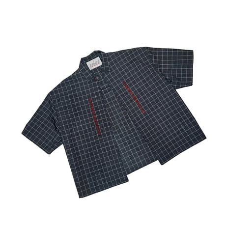 JOHN SOFIA One Button Check Shirt (Black)｜ジョンソフィア ワンボタン チェックシャツ（ブラック）