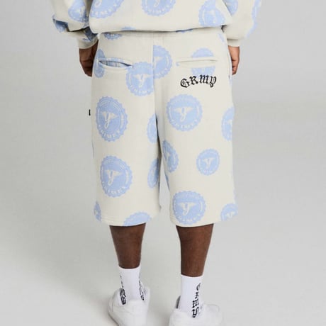 GRIMEY CHIEF WATCHER BOXY HOODIE & SWEATSHORTS SET-UP (OFF WHITE)｜グライミー セットアップ（オフホワイト）