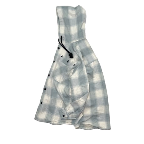 ATTACK ORIGINAL Heavy Flannel Hooded Shirt (Powder Blue)｜アタックオリジナル ヘビーフランネル フーデッドシャツ（パウダーブルー）