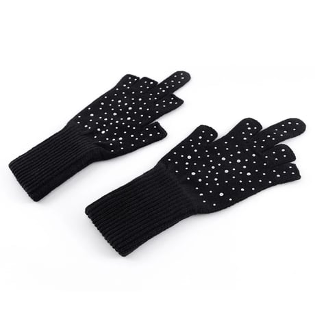 SUPPLIER Rhinestone Fingerless Glove (Black)｜サプライヤー ラインストーン フィンガーレスグローブ（ブラック）