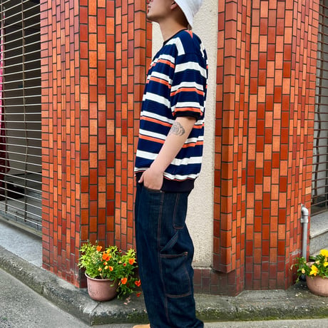 JOHN SOFIA 2000's Shortsleeve Boarderknit (Navy) | ジョン ソフィア トゥーサウザンズ ショートスリーブ ボーダーニット（ネイビー）