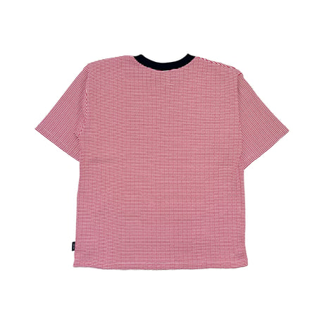 JOHN SOFIA Texture Border Linger Tee (Red) | ジョンソフィア テクスチャー ボーダー リンガー ティー（レッド）