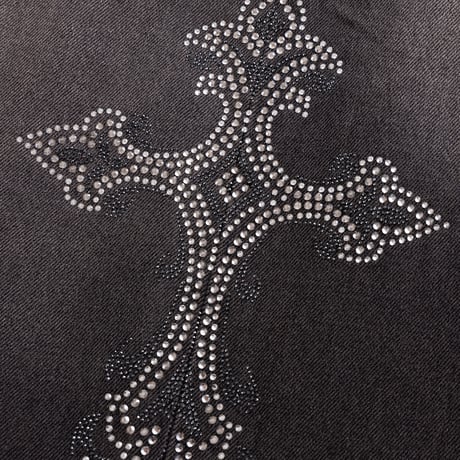 SUPPLIER Royal Cross Rhinestone Baggy Denim Shorts (BLACK)｜サプライヤー ロイヤルクロス ラインストーン バギーデニムショーツ（ブラック）