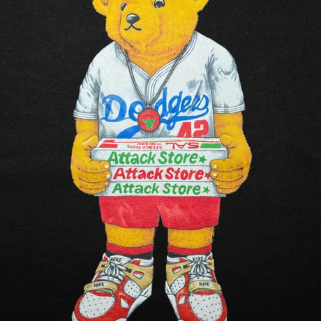 ATTACK ORIGINAL “Mookie” Bear Tee by INTERBREED (Blk)｜アタックオリジナル “ムーキー” ベアTシャツ バイ インターブリード（ブラック）