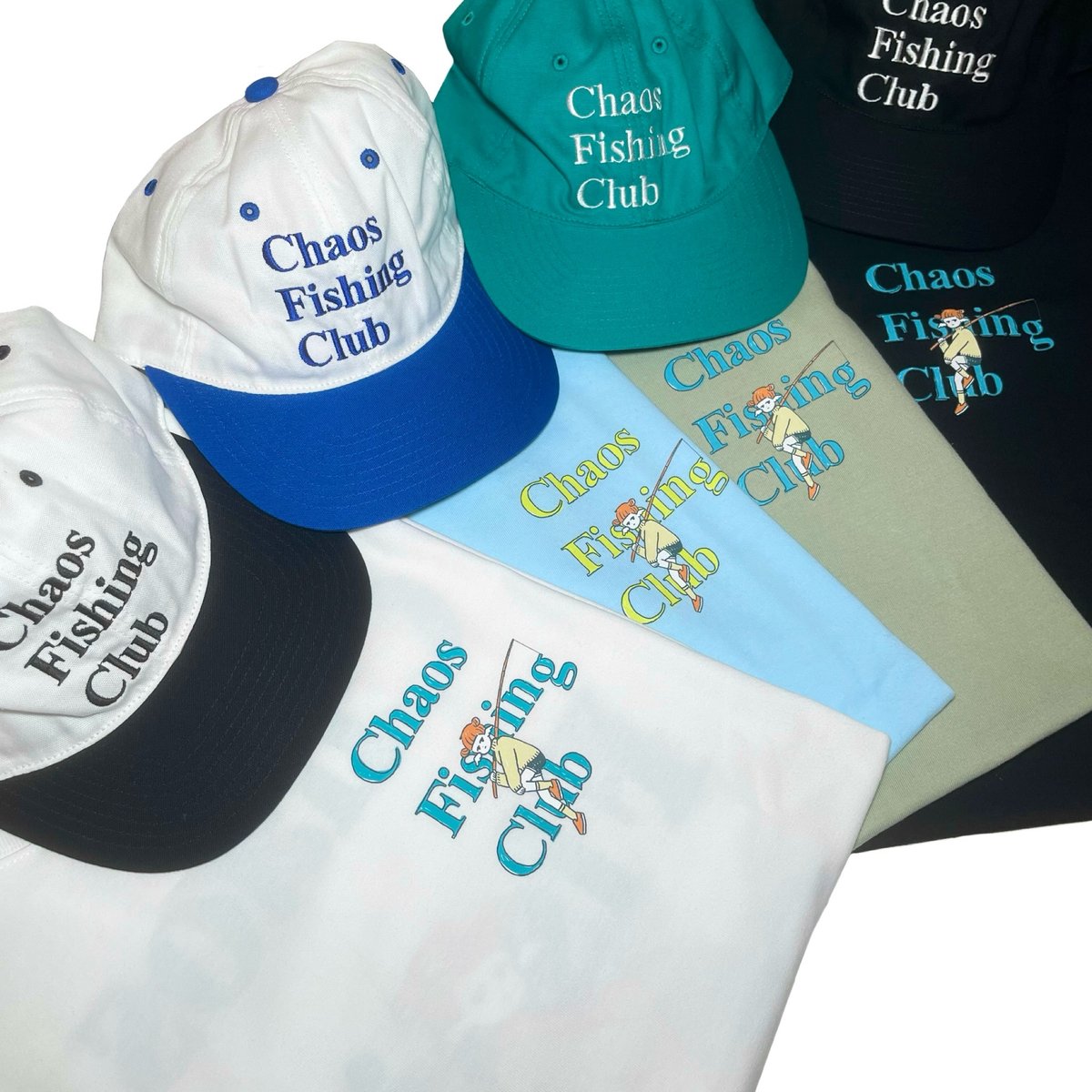 フィッシングクラブ ロゴ キャップ Chaos Fishing Club Logo Cap (WHITE×BLUE)｜カオス フィ