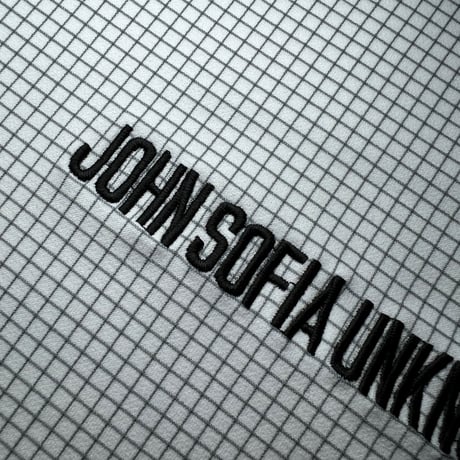 JOHN SOFIA Logo Squares LS Shirt (White)｜ジョンソフィア ロゴスクエアーズ ロングスリーブシャツ（ホワイト）