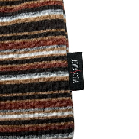 JOHN SOFIA Border Tube Beanie (Brown)｜ジョンソフィア ボーダー チューブ ビーニー（ブラウン）