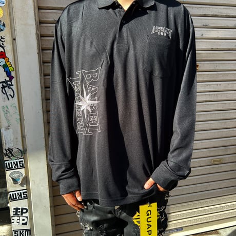 ATTACK ORIGINAL Compass L/S Polo (BLACK)｜アタックオリジナル コンパス ロングスリーブ ポロ（ブラック)