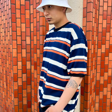 JOHN SOFIA 2000's Shortsleeve Boarderknit (Navy) | ジョン ソフィア トゥーサウザンズ ショートスリーブ ボーダーニット（ネイビー）