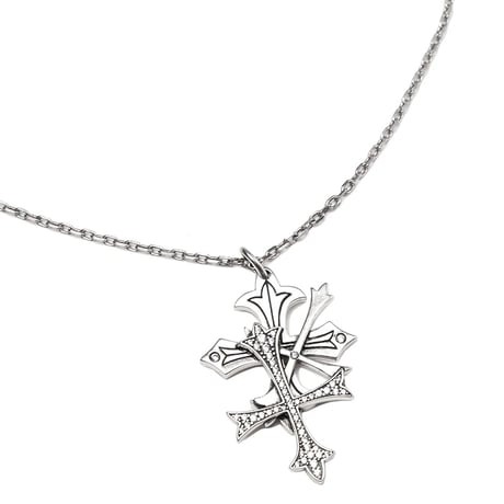 SUPPLIER Triple Cross Rhinestone Necklace (SILVER)｜サプライヤー トリプル クロス ラインストーン ネックレス（シルバー）