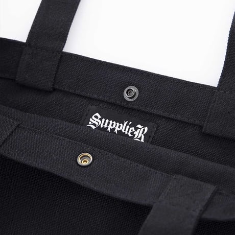 AGE FACTORY×SUPPLIER Logo Tote Bag (Black)｜エイジファクトリー×サプライヤー ロゴ トートバッグ（ブラック）
