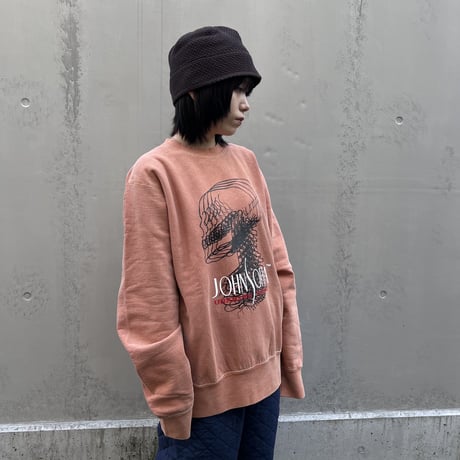 JOHN SOFIA ACID CT CREWNECK SWEAT (BLACK, HEATHER GREY, NATURAL SPECKLE, GARMENTDYE ORANGE)｜ジョンソフィア
